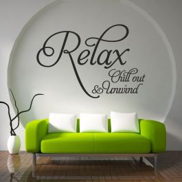 Wall Designer Relax Chill Out Unwind Bathroom Spa Wall Quote Wall Art Sticker