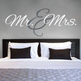 Mr Mrs Monogram Family Bedroom Wall Sticker